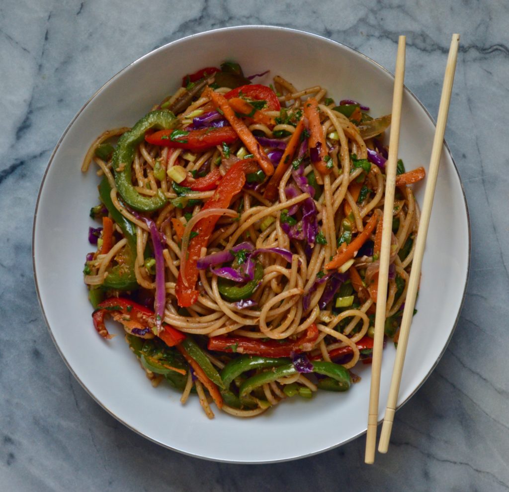 Rainbow Lo Mein - My Vegetarian Roots