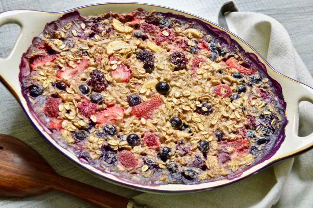 Baked Mixed Berry Oatmeal - My Vegetarian Roots